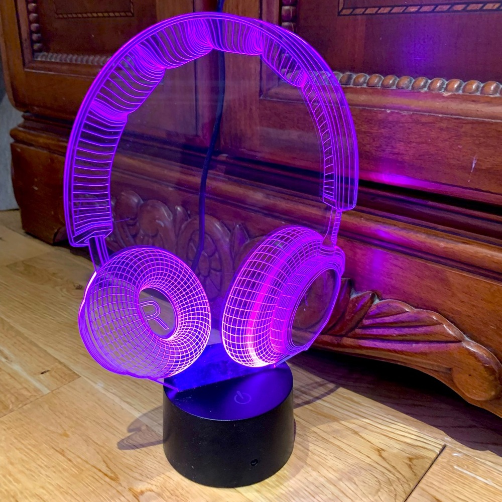 Neon colour changing headphone theme desk light
